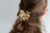 Haarschmuck - Goldener Haarclip mit Schmetterling Blüten und Blätter - das Highlight kleine Zierperl